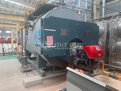 La caldera de vapor de la serie ZOZEN WNS funciona en la línea de producción de los usuarios de materiales de construcción